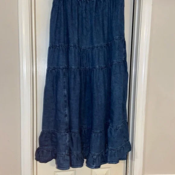 American Eagle Outfitters Blue Tiered Maxi Skirt - Picture 2 of 4